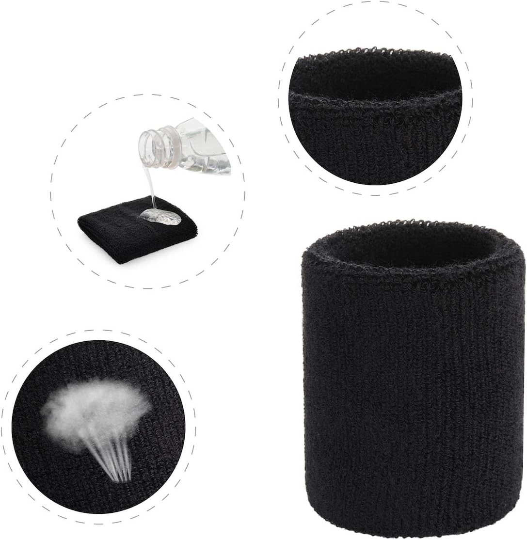 ONUPGO Wristband Sweatbands for Men and Women - Athletic Cotton Terry Cloth Wrist Bands Sport Sweat Band for Basketball, Tennis, Football, Baseball, Running, Gym (1 Pair)