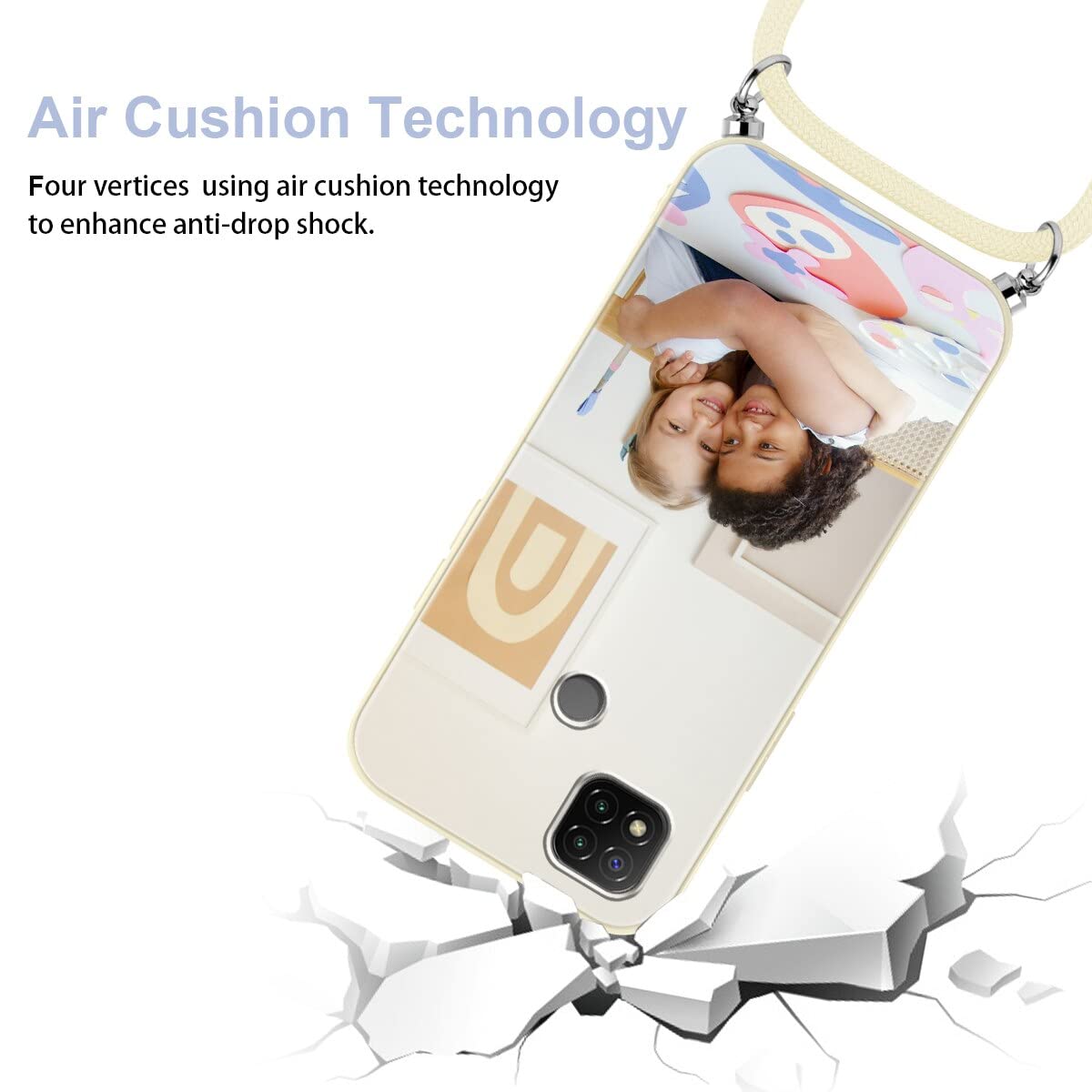 Coque Pour Xiaomi Redmi 9C 4G / 9C NFC / 10A Avec Cordon De Collier - Design Marbre, Silicone Mate, Neuf