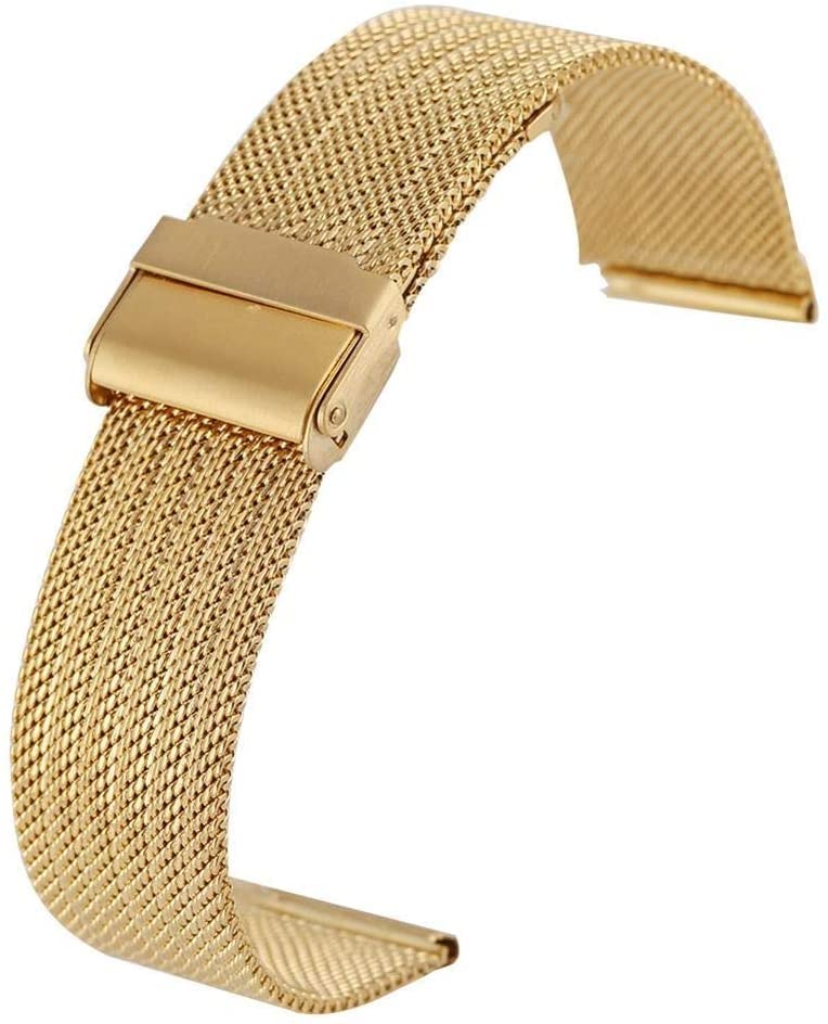 Bracelet de montre en maille d'acier argenté anti-irritation universel