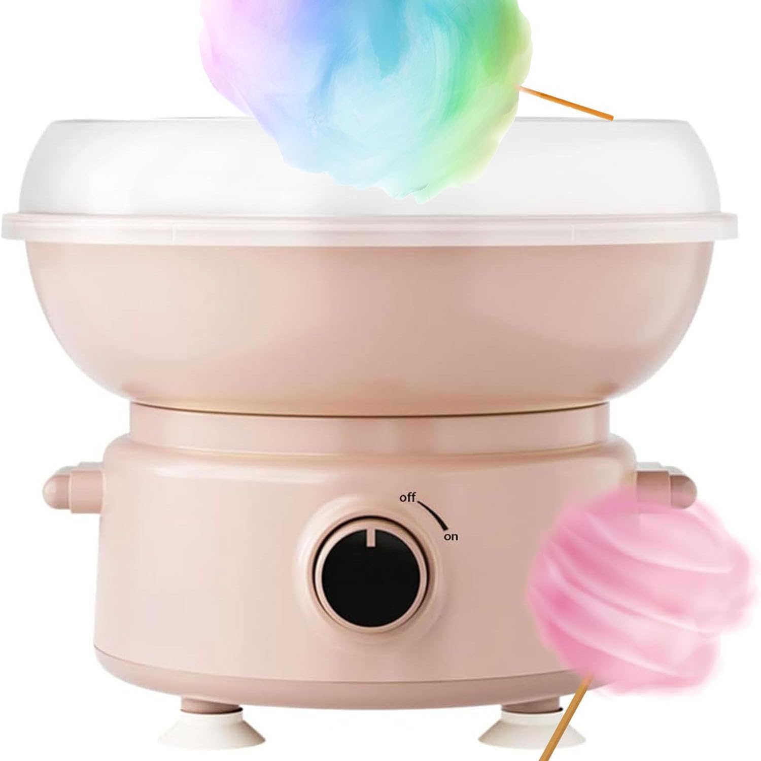 Machine à barbe à papa 400 W avec bol de prévention des éclaboussures, grand diamètre, ventouse en silicone, parfaite pour les fêtes et la maison