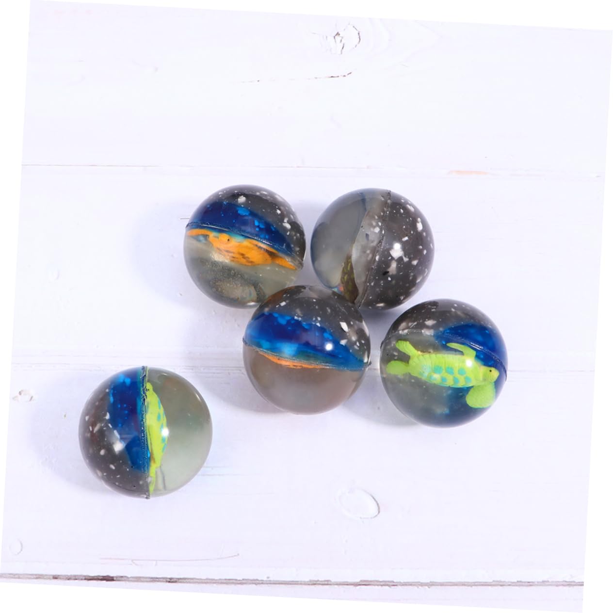BESPORTBLE 5Pcs Sea Turtle Bouncy Balls for Transparent Rubber Jumping Fun Learning to Enhance Cognitive Skills for Birthdays and Playtime
