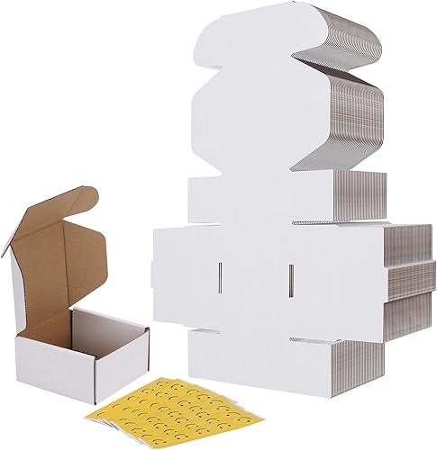 Vista 38 de RLAVBL Juego de cajas de envío de 12x9x2, paquete de 25, caja de cartón corrugado blanca para embalaje, envío postal, negocio