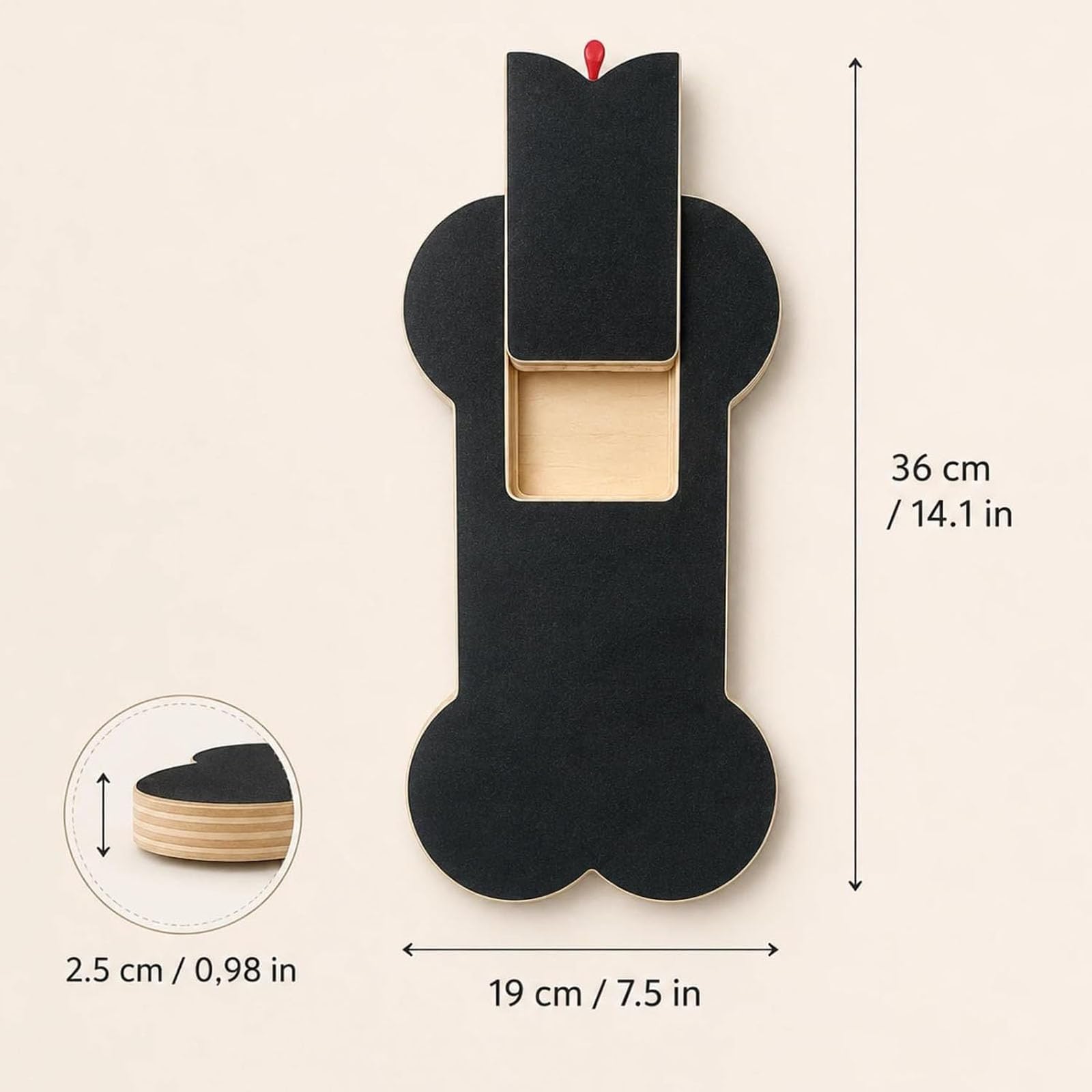 Tablero de rasguño de uñas de Perro de Madera en Forma de Hueso (2pcs)