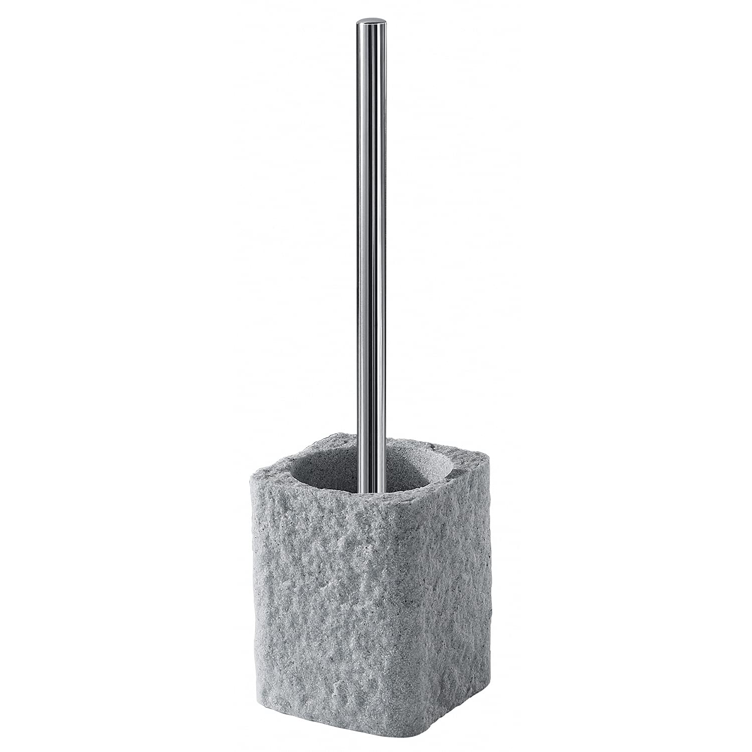GEDY G-Canton Scopino WC grigio, Misure e peso: 40X10,5X10,5 CM & 1,42 KG, Scopettino wc realizzato in resina e sabbia, Finitura antracite, Scopino bagno Design di R&S Gedy, 2 anni di garanzia