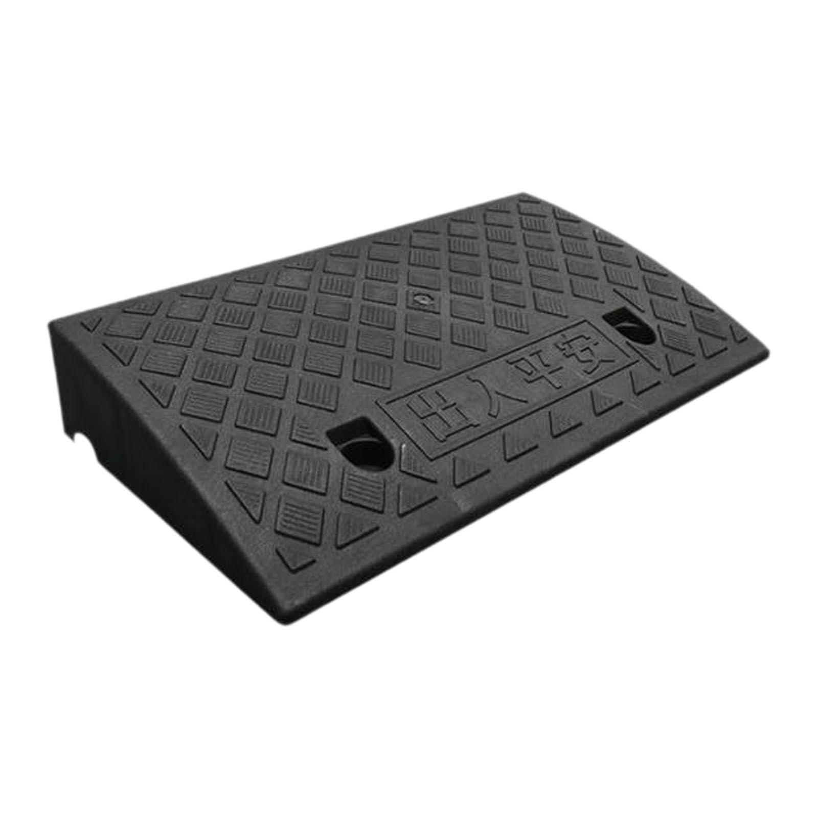 Rampa de Bordillo Portátil Y Fácil de Usar, Cojín Triangular para Subir Terraplenes de Carreteras para Mover Carretillas Y Cortadoras de Césped, Negro 50cmx27cmx9cm