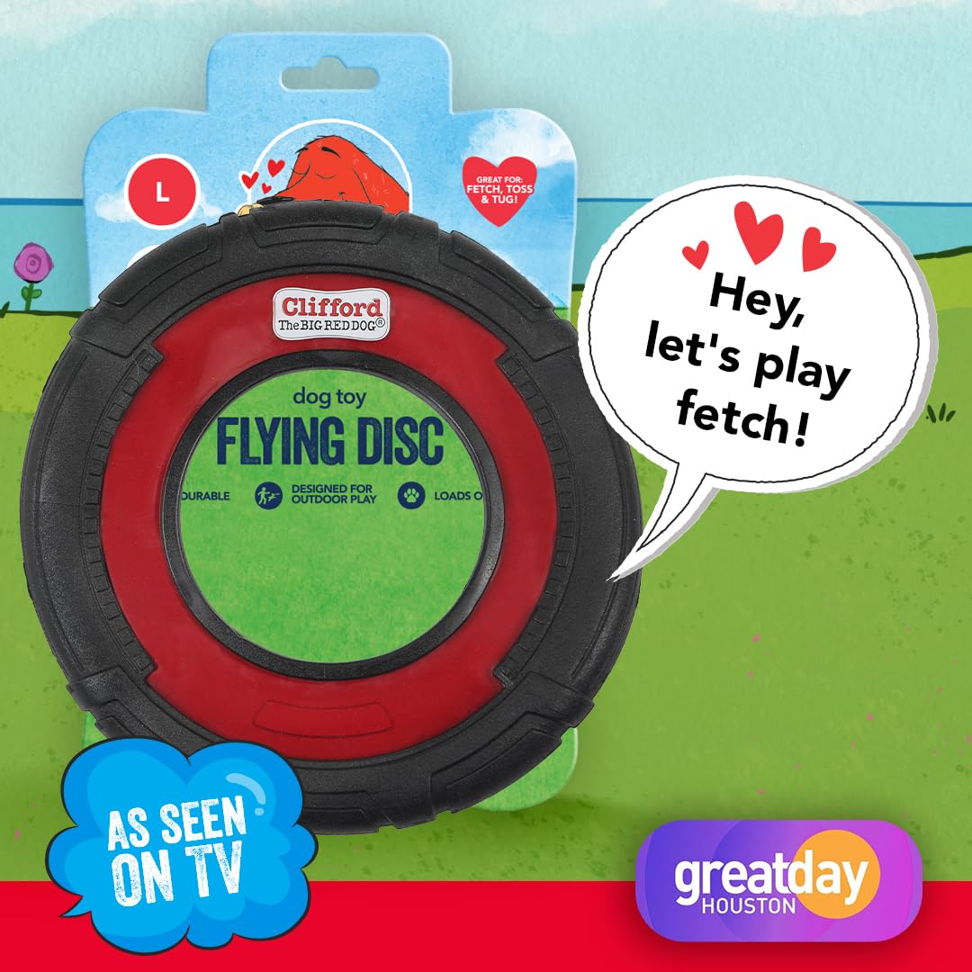 Clifford® Frisbee giocattolo per cani, frisbee per cani, durevole per masticatori aggressivi, frisbee in gomma resistente di qualità per cani da recupero, lancio e rimorchiatore