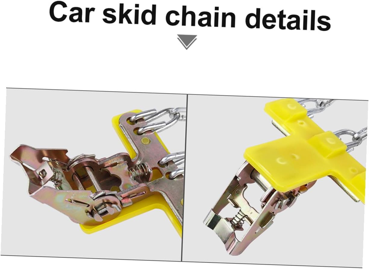 2pcs Car Tire Traction Chains Anti-skid Snow Roadway Safety Chains for SUV Passenger Vehicle Emergency Off-road Use Non-slip Protection in Mud Ice Sand Random Color
