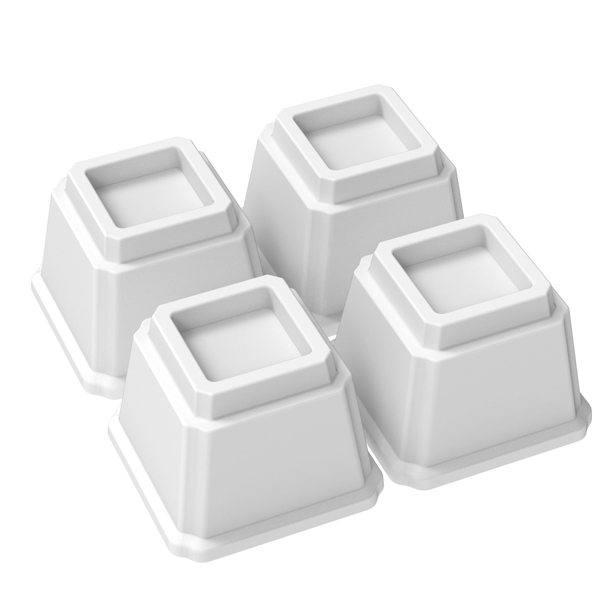 Napnapday Bed Risers 4 Inch Heavy Duty, 4 Pack Furniture Risers, White