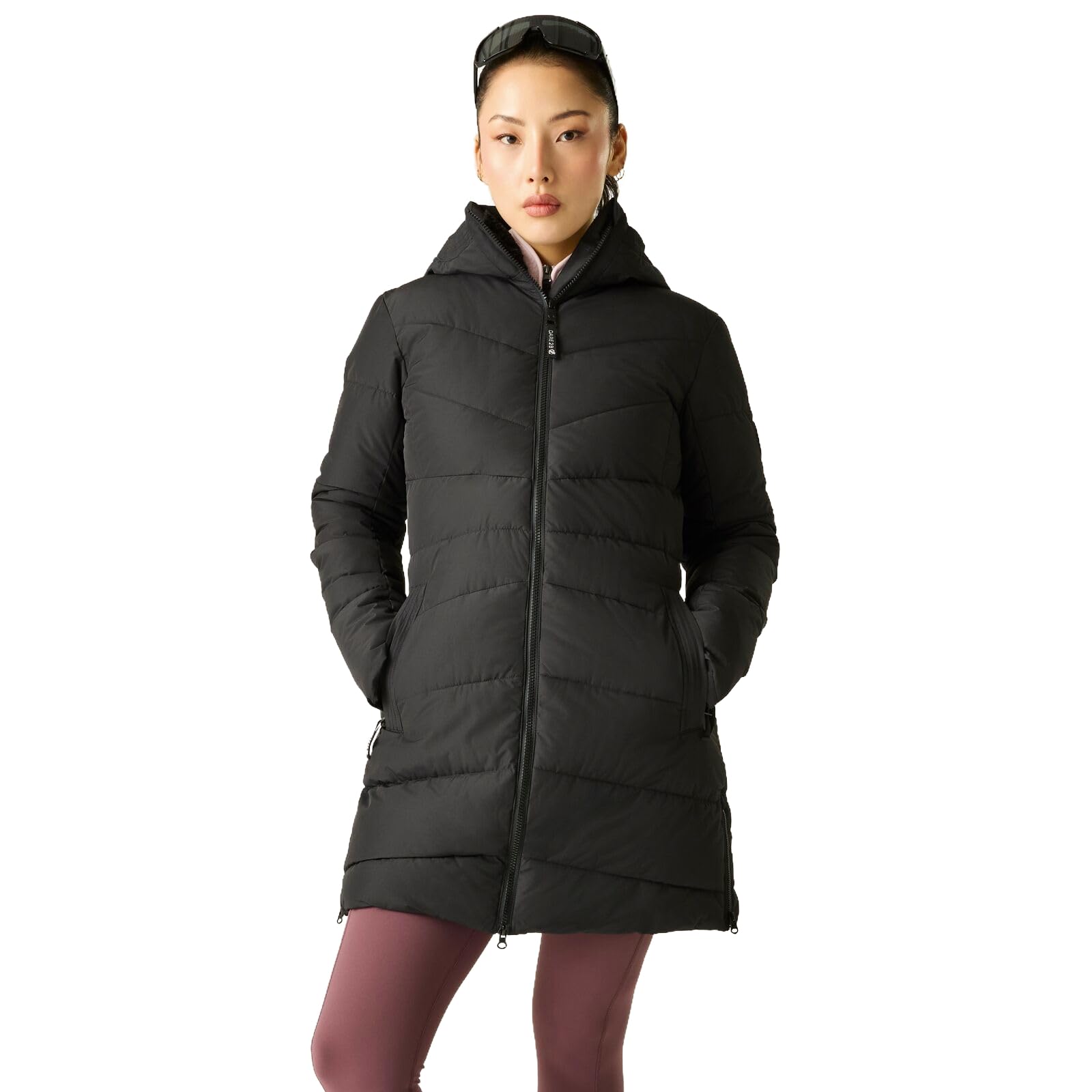 Dare 2b Women's Glacier Longline Waterproof Ski Jacket, Breathable Coat