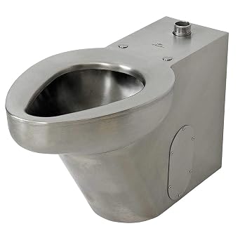 Toilet, Floor, Satin, Stainless Steel