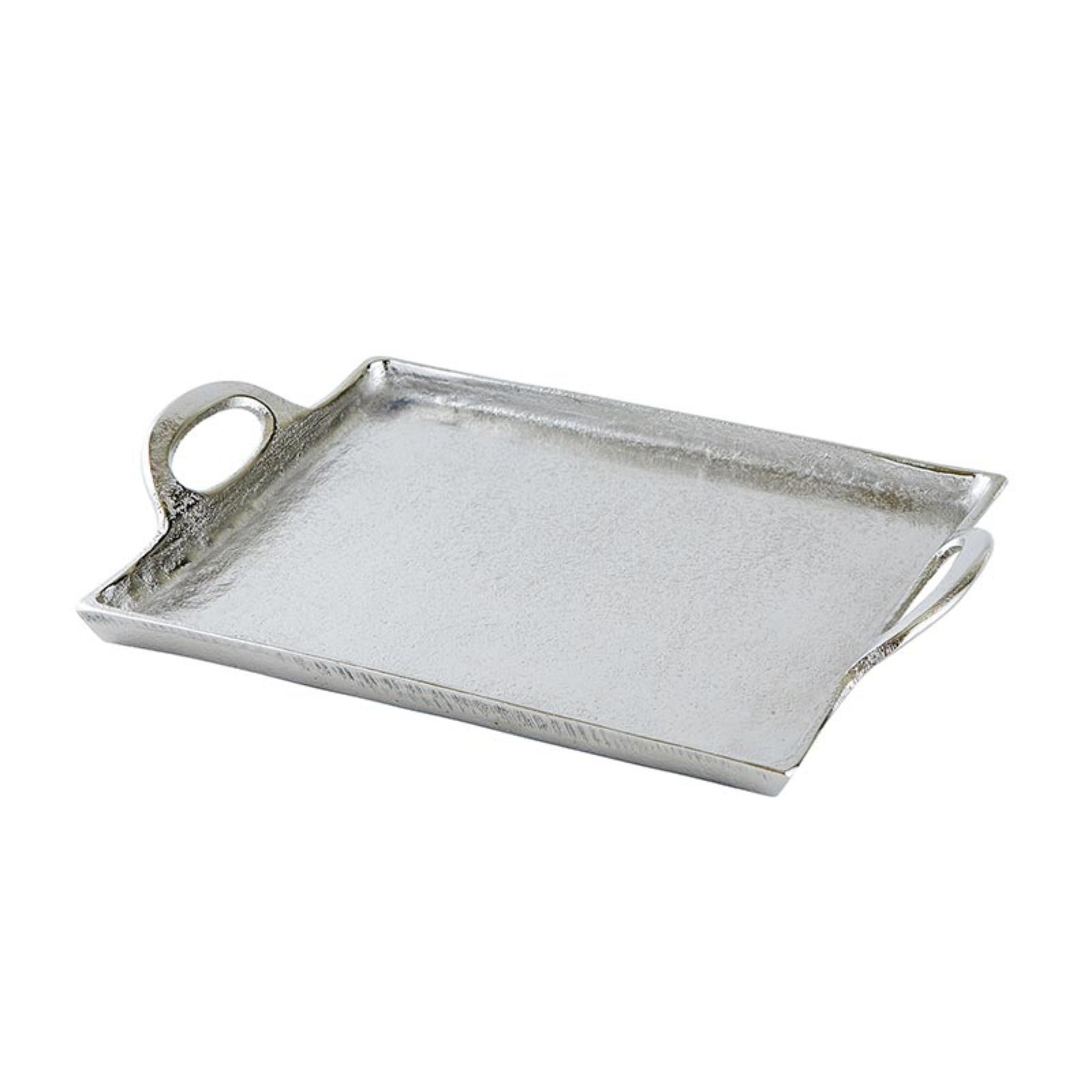 Santa Barbara Design Studio N6516 Taca do serwowania z uchwytami, prostokątna aluminiowa półmiska, srebrna