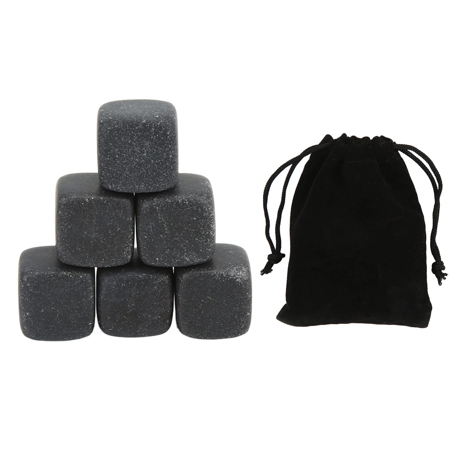 Whiskey Stones Chilling Rocks Beverage Cooler Set, Basalt Beverage Chilling Stones with Storage Bag, Reusable Ice Cubes for Drinks, Whiskey Chilling Stones Ice Stones for Drinks(#2)