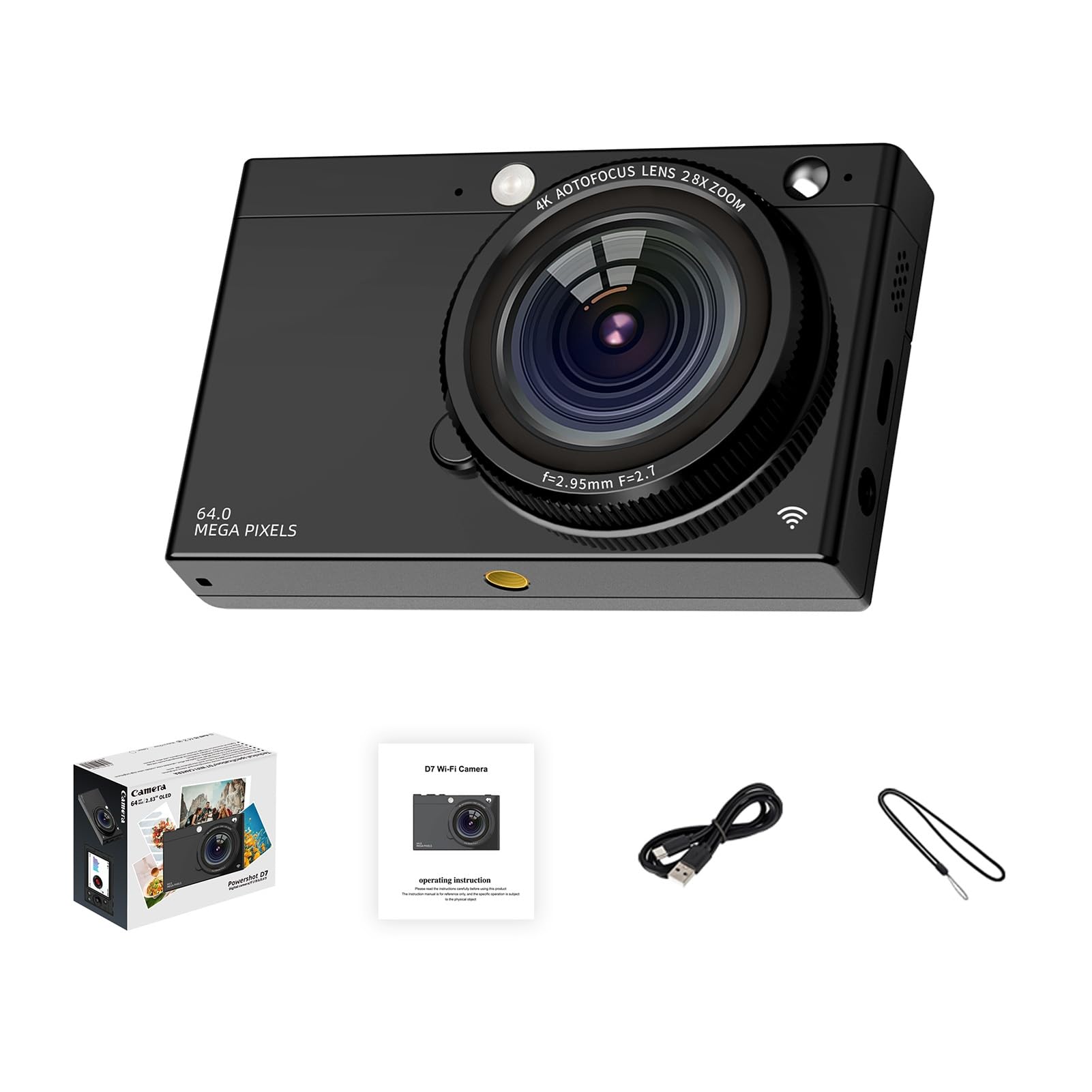 Amazon.co.jp: 4K CCDデジタルカメラWiFiデジタルビデオカメラ64MP