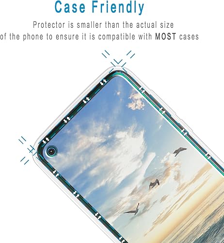 Miniatura 6 de HPTech Protector de pantalla de vidrio templado compatible con Moto G Power 2021, dureza 9H, agujero de cámara recortado, compatible con funda