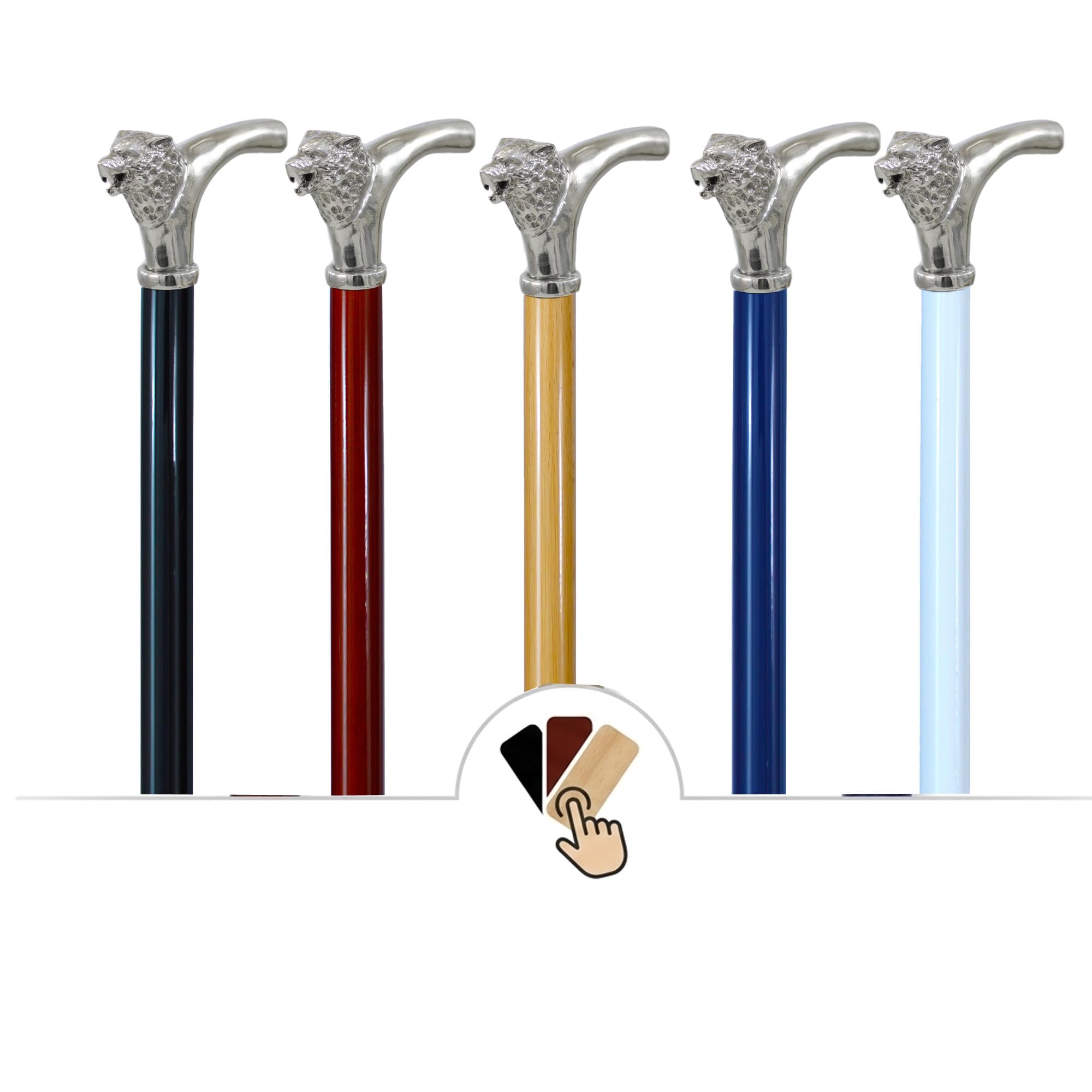 Bastón de paseo para ancianos lobo elegante para ceremonia ortopédica, para hombre y mujer personalizado hecho a mano CAVAGNINI Italia