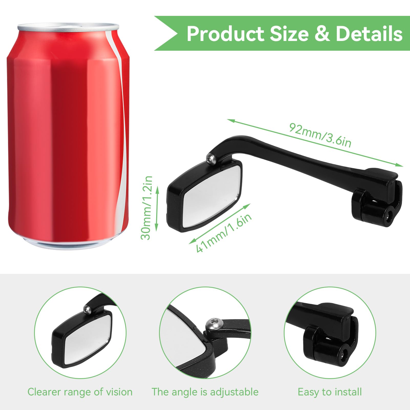 Lunettes Avec Rétroviseur Pour Cyclisme – Miroir D'Aviron, Rétroviseur Réglable Pour Lunettes De Vélo, Rétroviseur Multi-Angles Monté | Rétroviseurs Légers Pour Lunettes D'Équitation