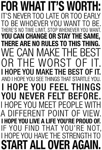 ArtEdge for What It's Worth Quote Poster Print 18 x 12 in