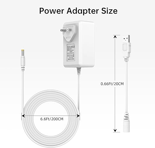 Miniatura 5 de Cargador de columpio para bebé de 5 V, adaptador USB de cable de alimentación de 6.6 pies con indicador LED, protección múltiple, para columpios
