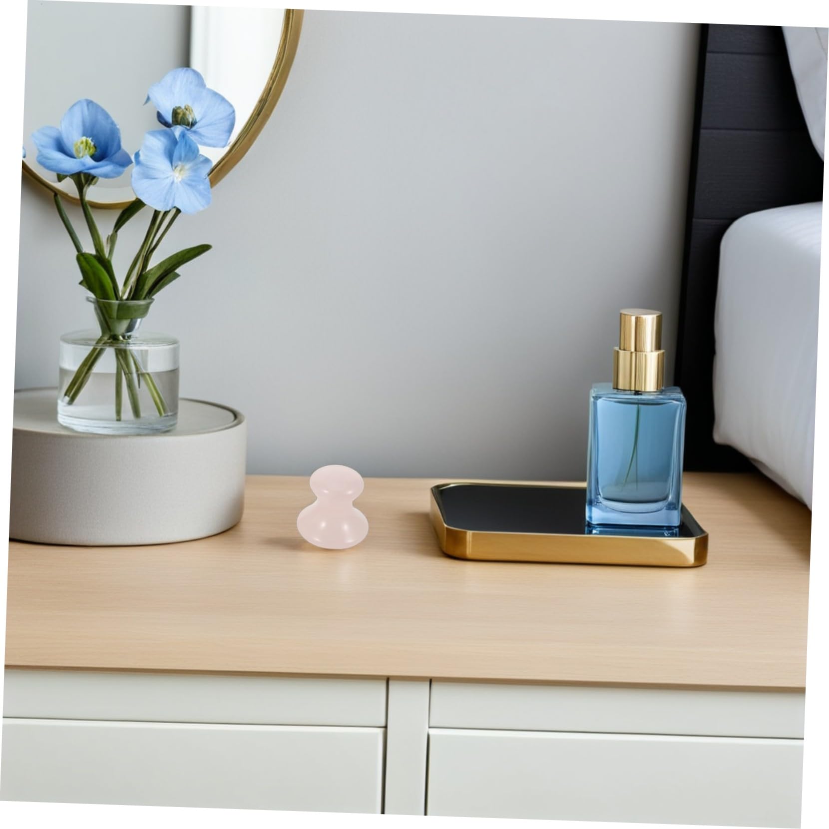 Anneome 3 Piezas Herramienta Gua Sha Facial Setas de Cristal Rosa Masajeador Portátil para Ojos y Cara de Jade para Rejuvenecimiento y Reducción de Bolsas Cuidado de Casa y Viaje