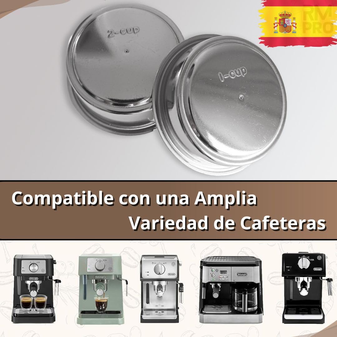 Filtri Eco-friendly 2 In Acciaio Inox 51 Mm - Pre-curati, Per Macchine Cecotec, Delonghi, Breville Filtri Caffè - 5