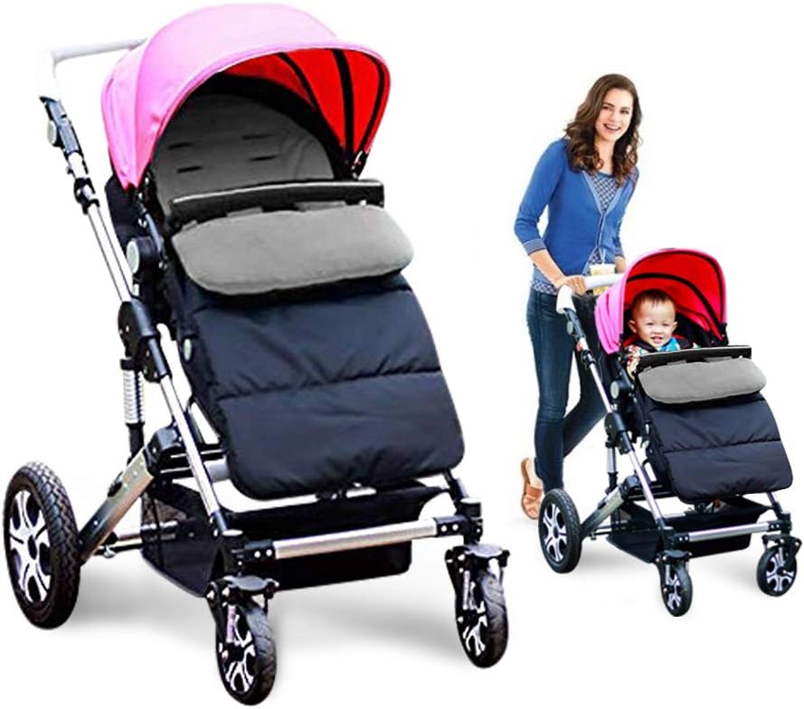 Baby Sleeping Bag Universal Bunting Bag Stroller Footmuff Cover 3-in-1 Baby Stroller Blanket Waterproof Windproof Stroller Annex Mat Keep Warm and Detachable (Grey)