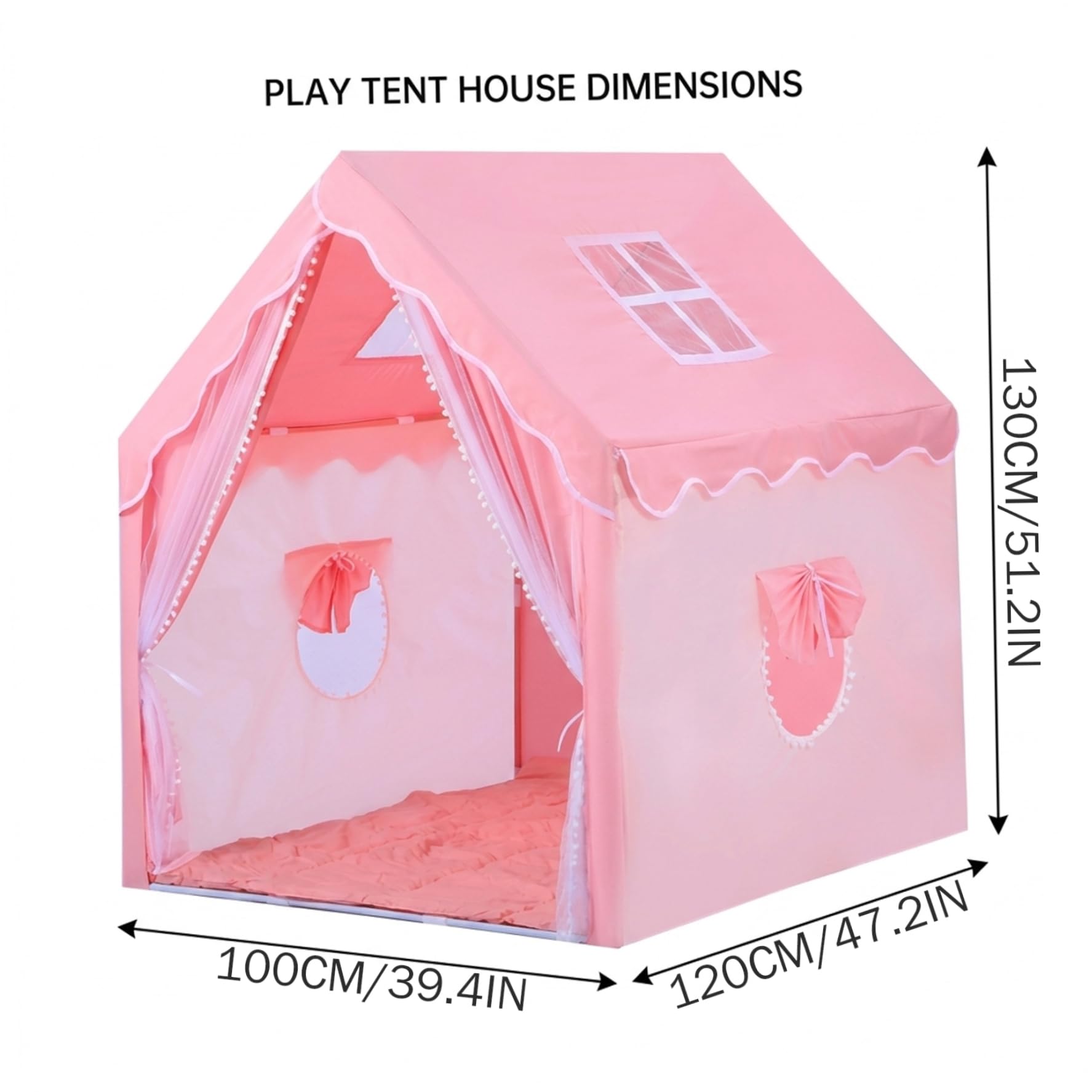 Kinderspielzelt für den Innenbereich, Prinzessinnen-Spielhaus mit Wolkendekor, geräumiges, faltbares Innenzelt, ideal für fantasievolles Spielen für Mädchen und Jungen