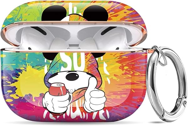 for AirPods Pro2 ケース 2023/2022 AirPods Pro 第2世代 対応 ケース 可愛い おしゃれ キャラクター カバー エアポッツプロ2 カバー カラビナ付き ワイヤレス充電対応 耐衝撃 キズ防止/防水/防塵 - 2