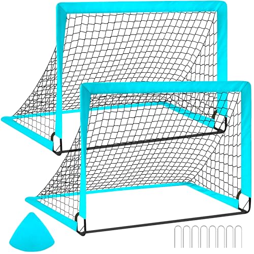 CATCHLUCK Kinder Fussballtore Garten Fußballtor Tore Fußball Kinder 2er Set Outdoor Fussballtor mit Tragetasche