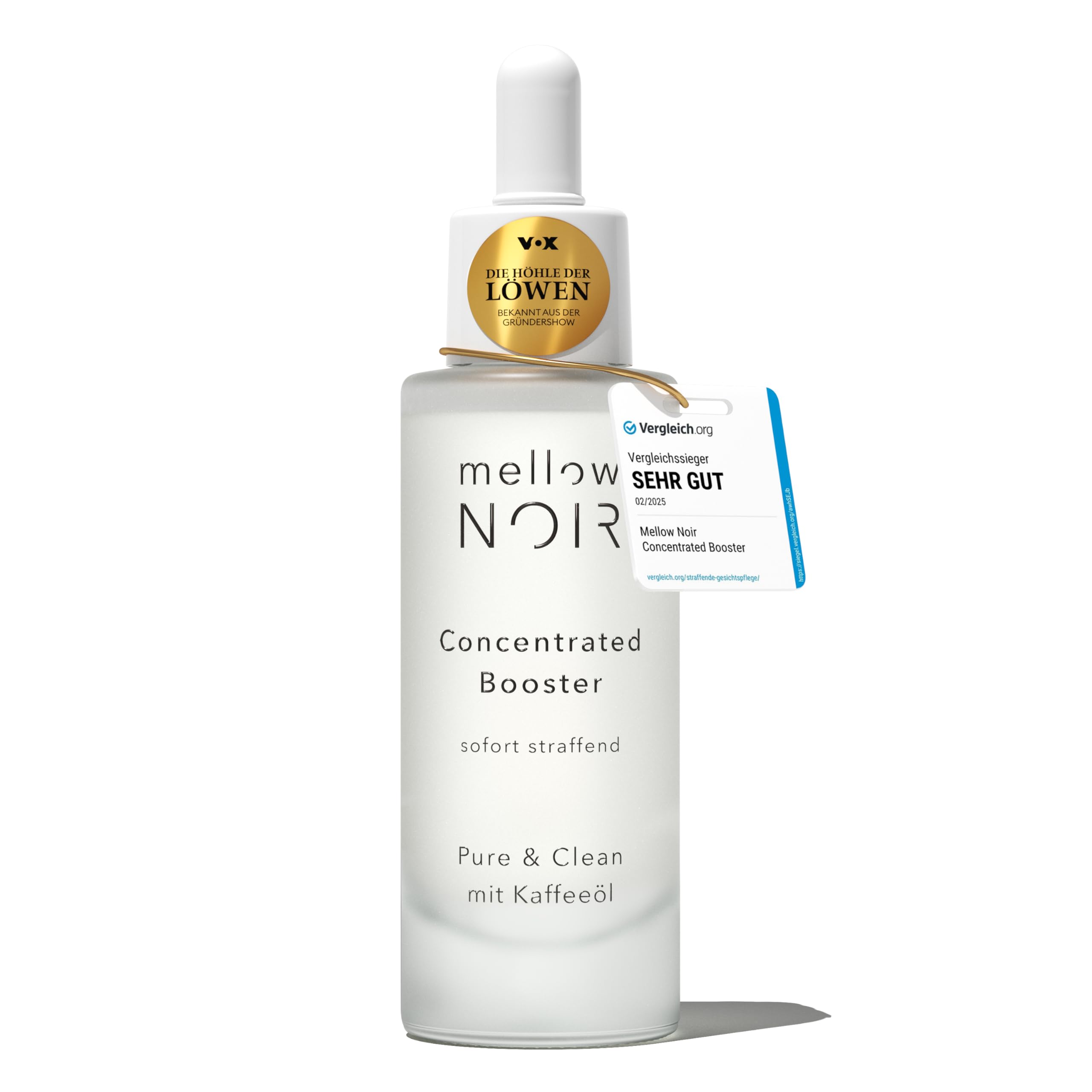 mellow NOIR Concentrated Booster 30 ml | SOFORT STRAFFEND | Hyaluron Gesichtsserum | Augenserum | Serum zur Augenpflege & Gesichtspflege | Vegan | zertifizierte Naturkosmetik