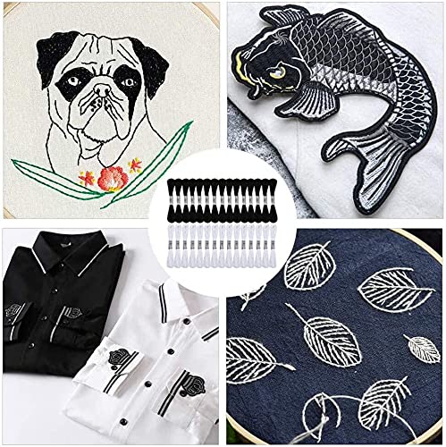 Dhruv Crafts Embroidery Cotton Floss, Embroidery Thread for Crafts, Stitch Embroidery Floss |Black| |10 Pcs| 1