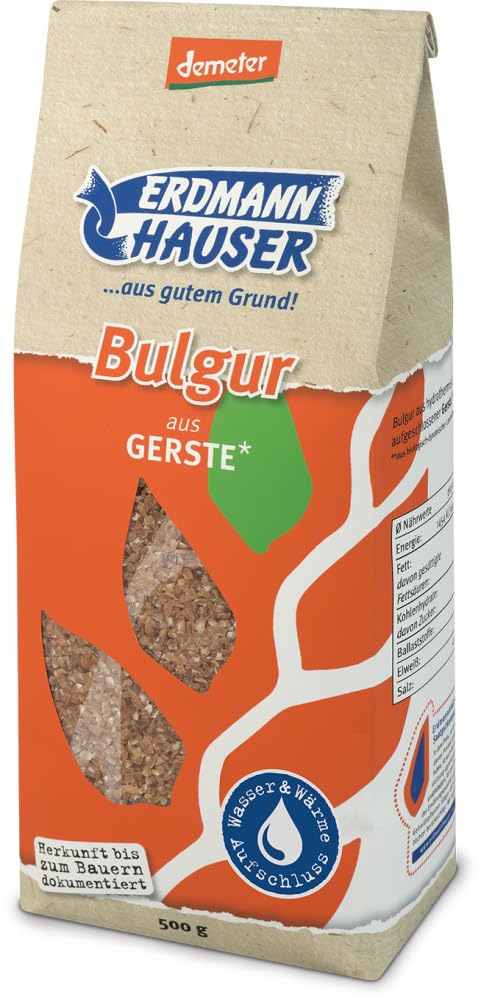 ErdmannHAUSER Getreideprodukte Bio Bulgur aus Gerste (6 x 500 gr)
