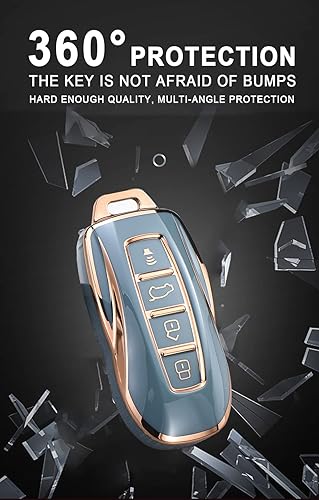 Miniatura 4 de HIBEYO Funda para llavero JMC Ford Equator 2022 Equator Plus 2021 Territory S Accesorios de automóvil, llave automática inteligente para JMC Ford