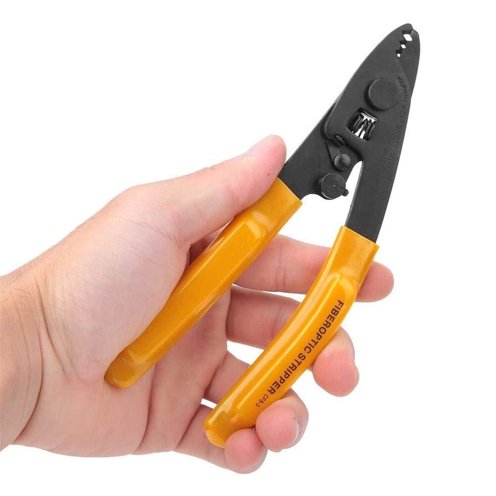 Pelacables, alicates pelacables de fibra óptica, alicates pelacables de mano ergonómicos con 3 orificios de puerto, herramienta eléctrica con llave hexagonal, apto for pelar revestimiento de 250 um fo