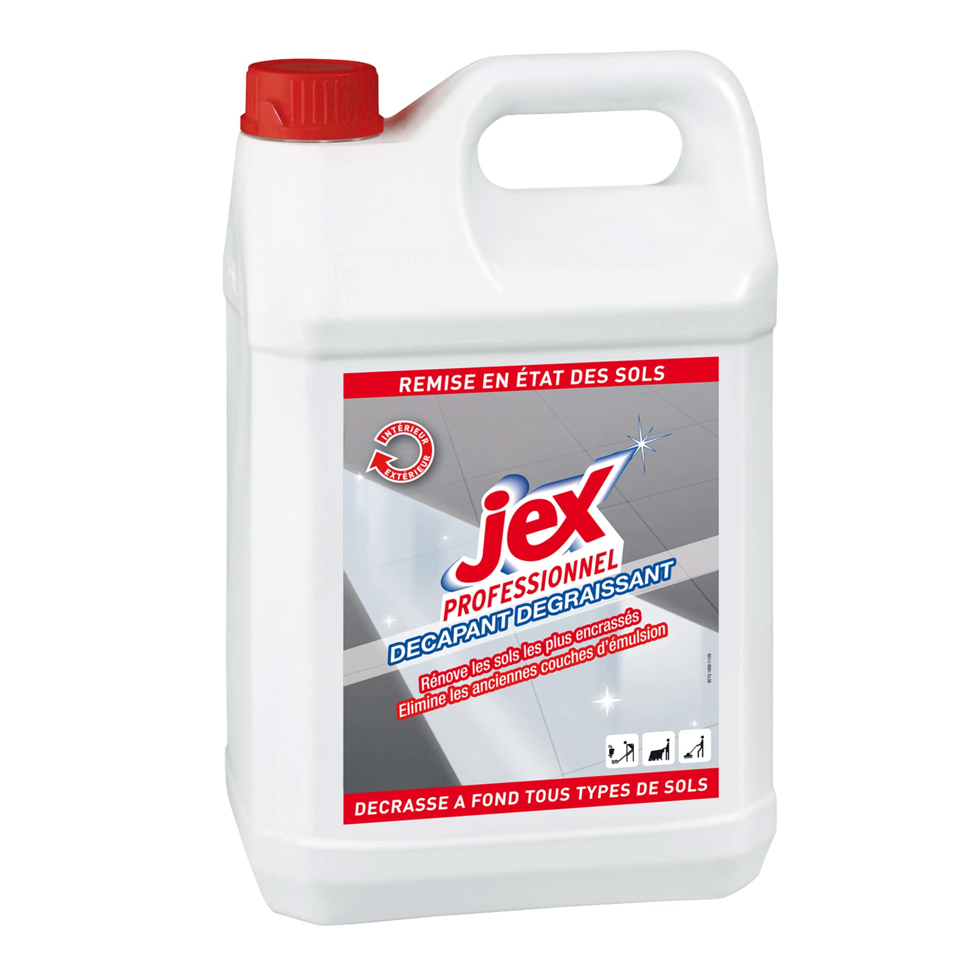 Nettoyant Sol Décapant & Dégraissant Parfum Citron-Nettoie en Profondeur en Intérieur & Extérieur -Formule Pour Lavage Manuel ou À la Machine - Fabrication Française-5 Litres-L'emballage peut varier.