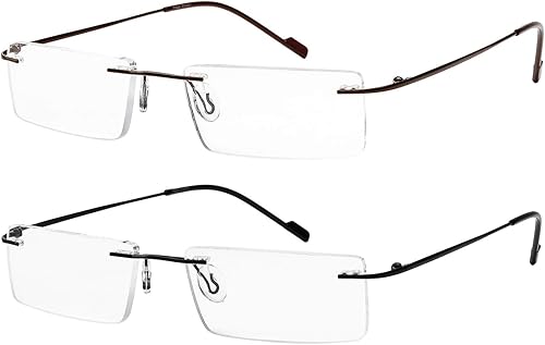 Success Eyewear 2 pares de anteojos de lectura sin montura ultraligeros para hombres y mujeres 15