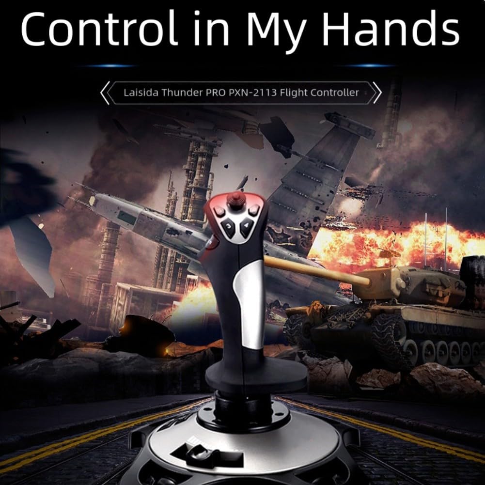 Getdoublerich Simulatore di volo Joystick Controller per PC, ABS Gaming Gamepad con controllo preciso, 22,5 x 19 x 25 cm, design compatto per gli appassionati di simulazione di volo, nero