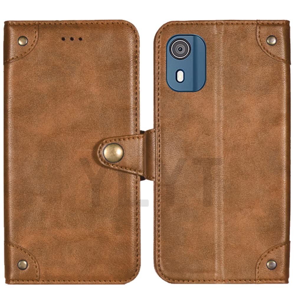WBWONE Cover Flip In Pelle Per Nokia C02 - Custodia Portafoglio Con 3 Slot Per Carte, Supporto E Chiusura Magnetica (Marrone) - 2