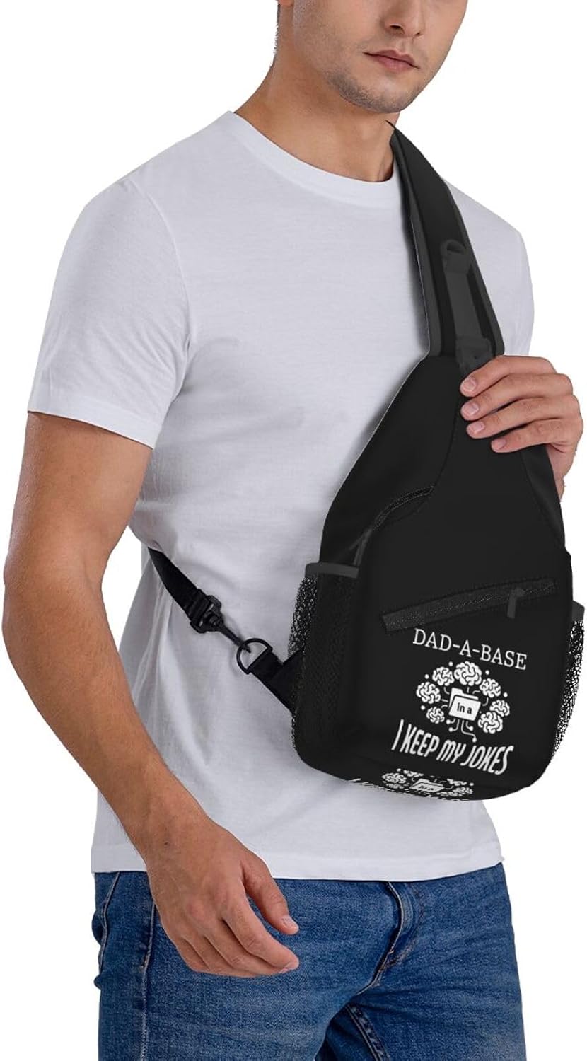I Keep My Jokes In A Dad A BaseMen's Crossbody Bag, Durable High-Density Material, Spacious And Comfortable