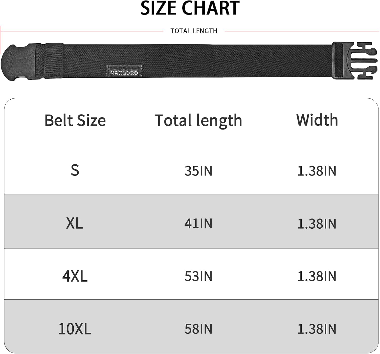 Men's Stretchable Elastic Belt, Nickel-Free TSA Approved Non-Metal Belt, Big and Tall Hypoallergenic Belt 1.38" - Image 7