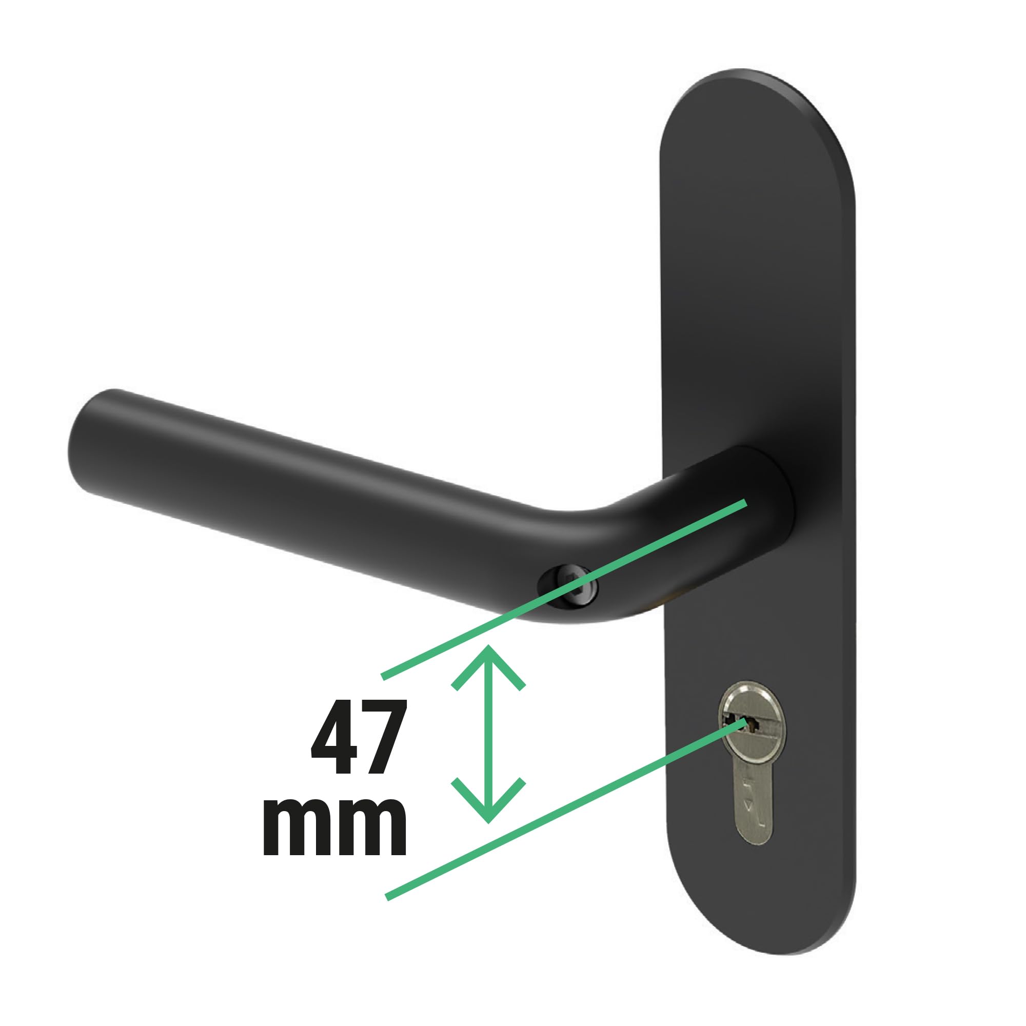ARREGUI Duplex MMT4714 Türbeschlag mit integriertem Sicherheitsriegel und Profilzylinder | Türgriff-Garnitur mit Mehrfachverriegelung | Komplett-Schließsystem inkl. 5 Schlüssel | für 47 mm Türen