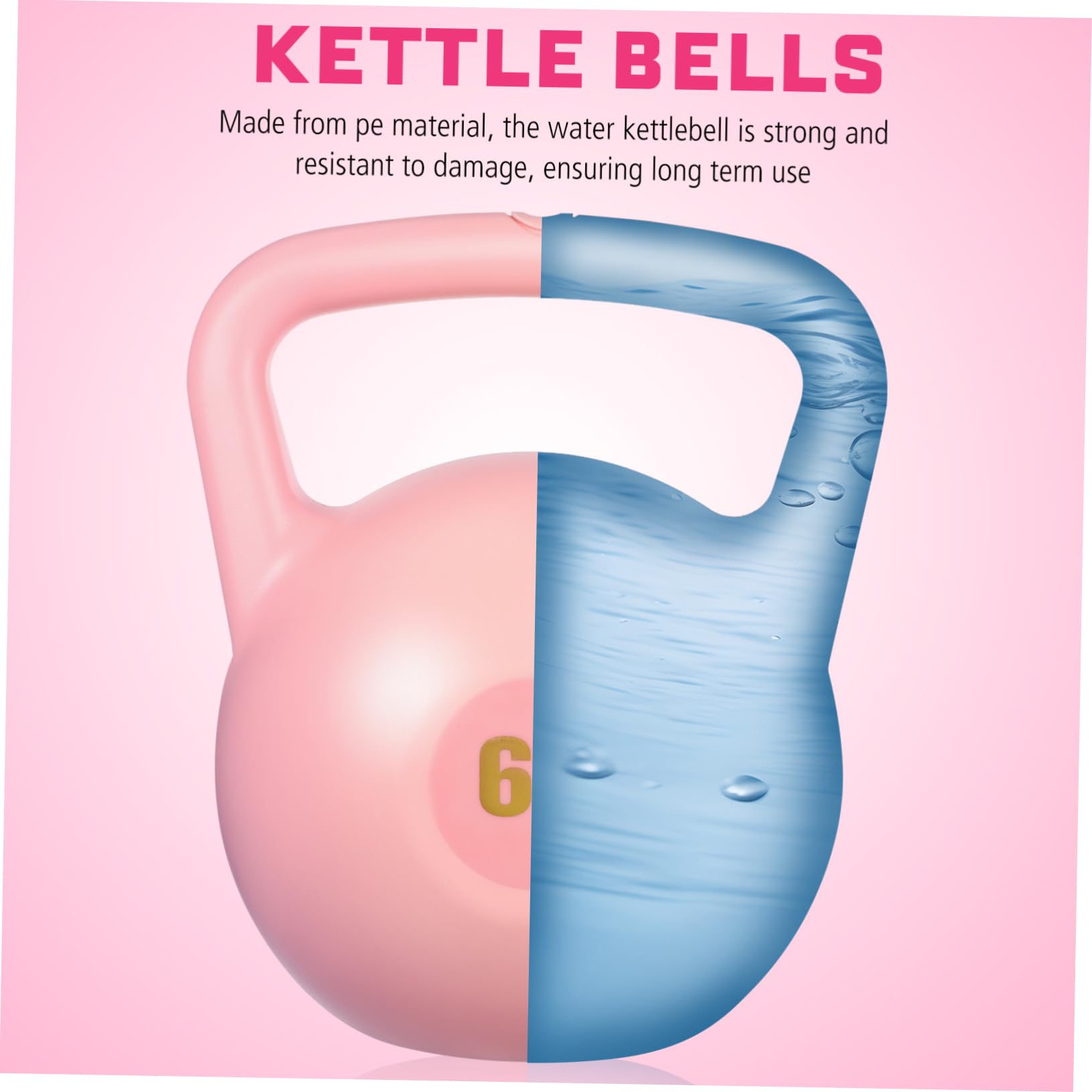 KOMBIUDA Wasser Kettlebell Satz Weich 6 Kg Pe Material Rutschfest Kettlebell Hantel Krafttraining Unterwegs Fitnessgerät Zuhause