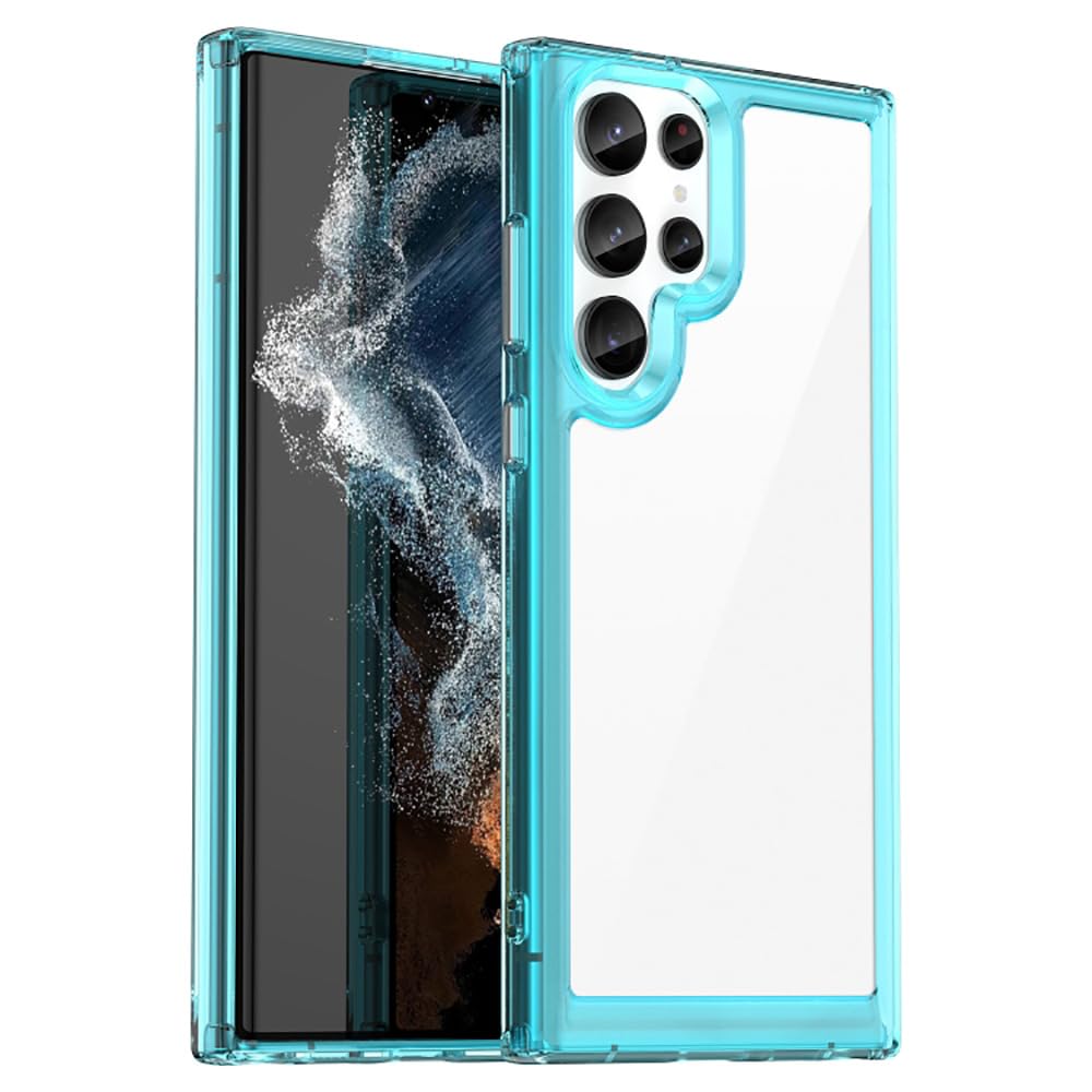 Casotec Shockproof Crystal Clear Back Cover Case | 360 Degree Protection | Protective Design | Transparent Back Cover Case for Samsung Galaxy S22 Ultra 5G (PC & TPU | Transparent Blue) (B0CH3532ZW) Amazon Price History, Amazon Price Tracker
