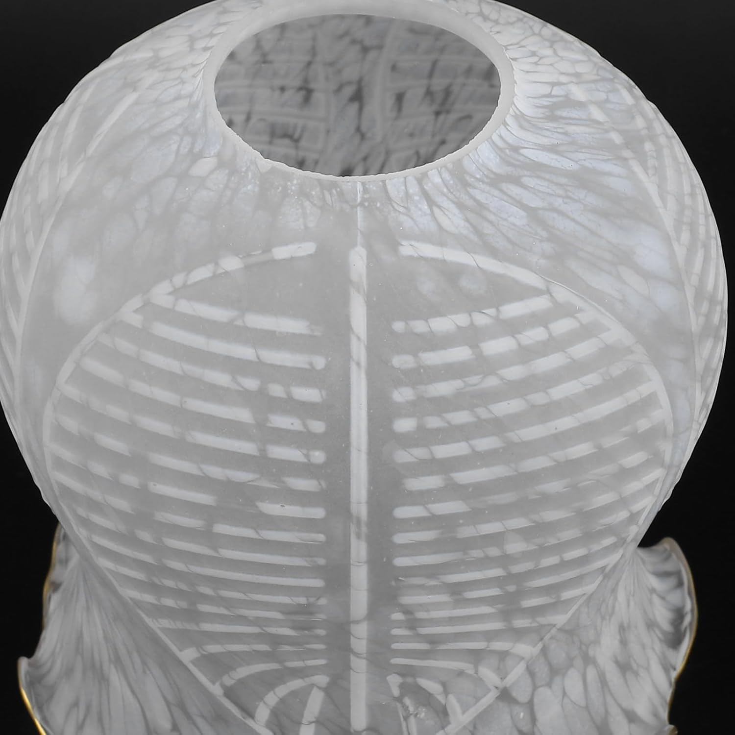 ABOOFAN 2 Pcs Lace Glass Lampshade Outdoor Light Bulbs Bell Shaped Glass Lamp Shade Elegant Style Light Fixture Shade Ceiling Fan Light Cover Replacement Globe White Lighting Spherical