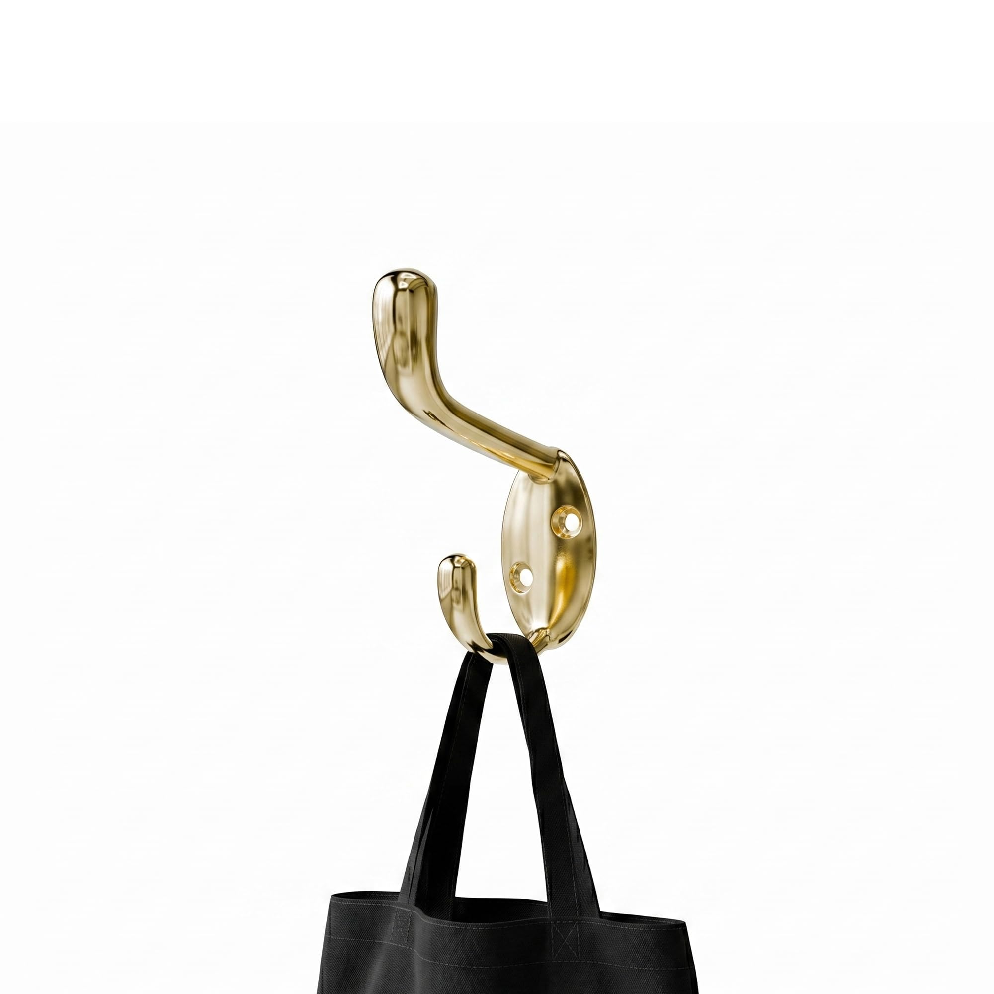 Amig - Wandgarderobe - 95 x 52 x 30 mm - Kleiderhaken in gebürstetem Gold - Hergestellt aus Zamak. Mod. CS32