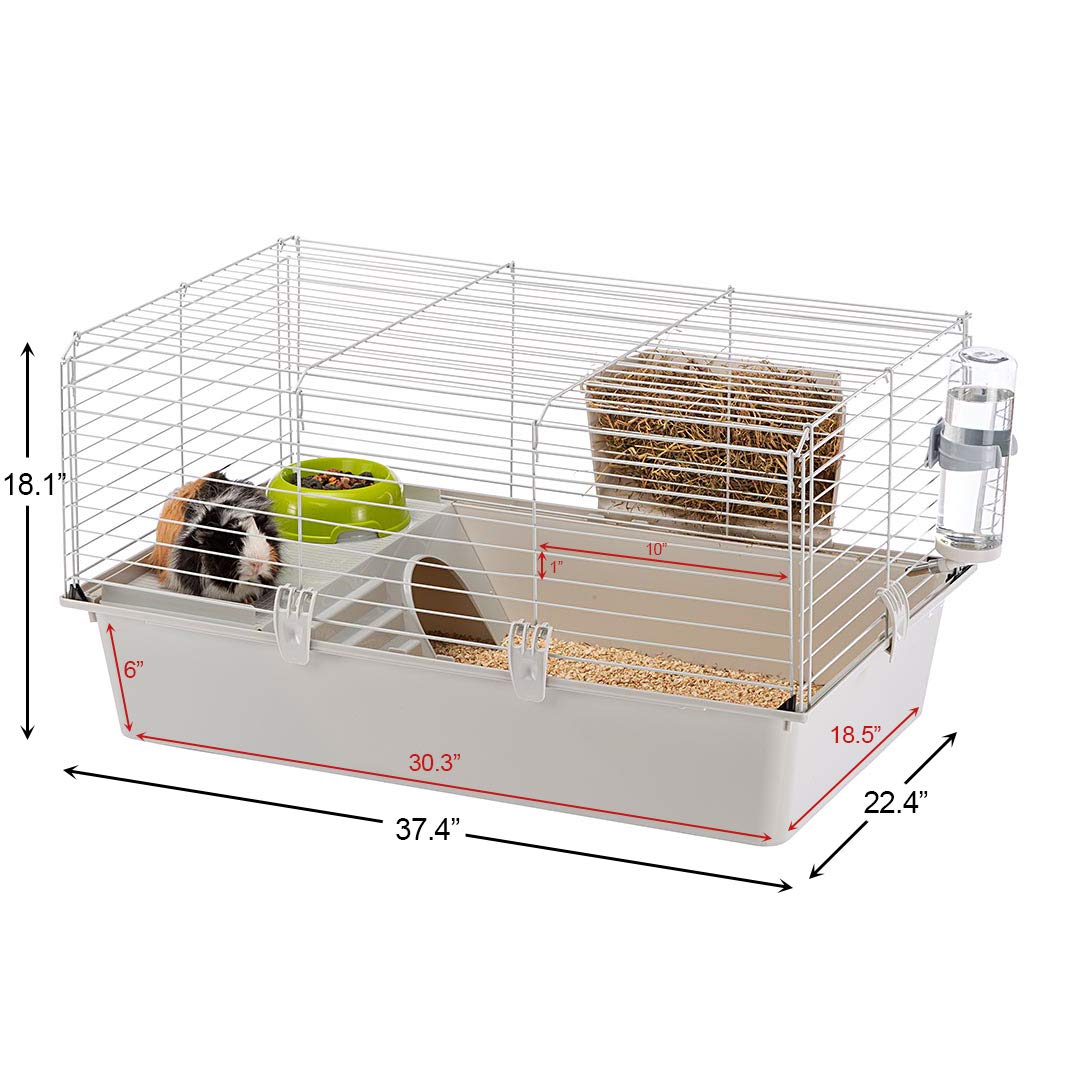 Ferplast Cavie Guinea Pig Cage & Rabbit Cage | Pet Cage Includes All Accessories to Get You Started & a 1-Year Warranty