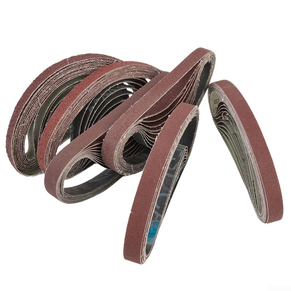 Lot de 60 bandes abrasives 13 x 457 mm Grain 406080120180240 Idéal pour les limes électriques Black&Decker