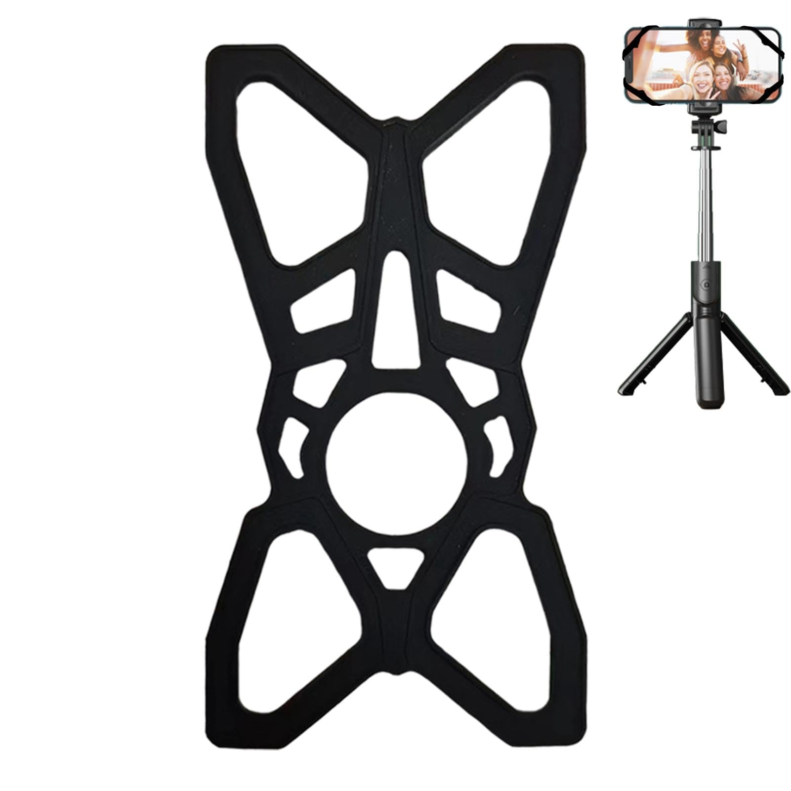 Fukamou Unisex Black Motorcycle X Web Grip - Security Silicone Band Mount Tether,Elastic Silicone Strap, Phone Mount Accessories Replacement For Smart Phone Cradle Bracket Motorcycle