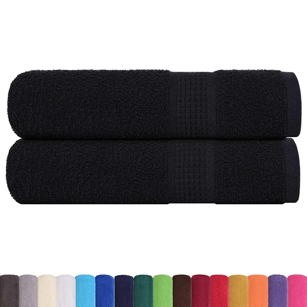 FROGN - Juego de 2 toallas de baño negras de 100 x 150 cm, 360 g/m², accesorios de baño altamente absorbentes
