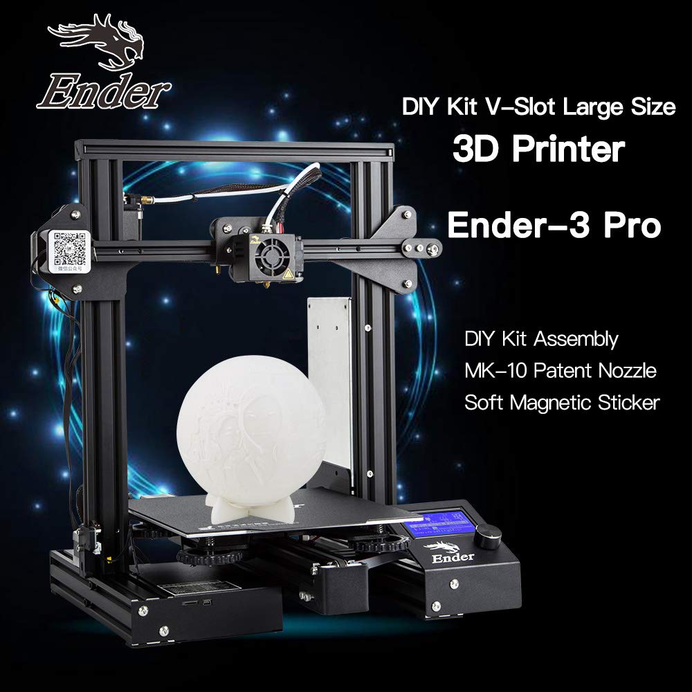 Explopur Desktop 3D Printer,Ender-3 Pro High Precision 3D Printer DIY Kit MK-10 Extruder with Resume Printing Function Heatbed Support 220 * 220 * 250mm Printing Size for Home & School Use