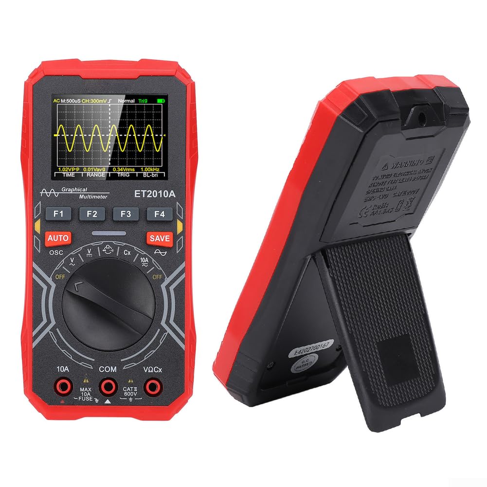 ET2010A Oscilloscope numérique portable et multimètre automatique - Bande passante de 1 MHz - 4000 points - Outil de dépannage électronique à écran couleur pour testeur de circuit automobile